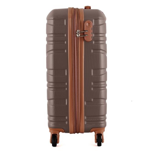 Чемодан Semi Line 20 ручная кладь на 4 колесах ABS-пластик кодовый замок Расширительный клапан +20% объем 39/54 л серо-коричневый
