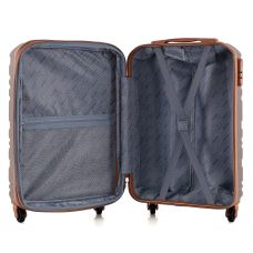 Чемодан Semi Line 20 дюймов (S) ручная кладь на 4 колесах ABS-пластик кодовый замок Расширительный клапан +20% объем 39/54 л серо-коричневый