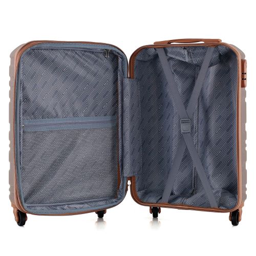 Чемодан Semi Line 20 ручная кладь на 4 колесах ABS-пластик кодовый замок Расширительный клапан +20% объем 39/54 л серо-коричневый