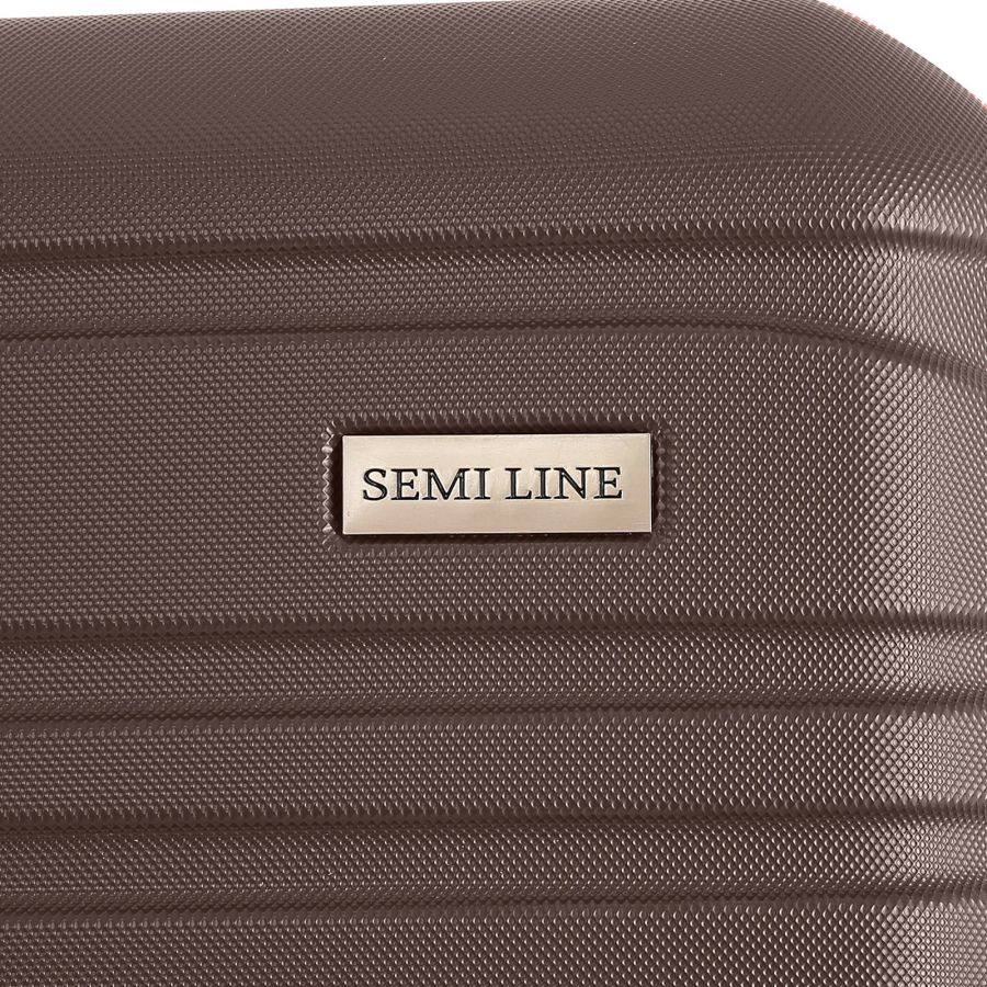 Чемодан Semi Line 20 ручная кладь на 4 колесах ABS-пластик кодовый замок Расширительный клапан +20% объем 39/54 л серо-коричневый