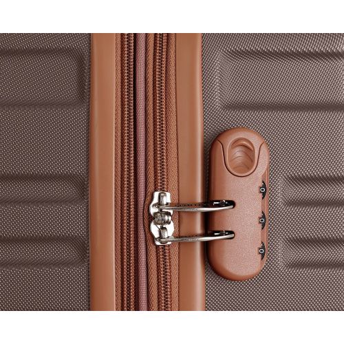 Чемодан Semi Line 20 ручная кладь на 4 колесах ABS-пластик кодовый замок Расширительный клапан +20% объем 39/54 л серо-коричневый