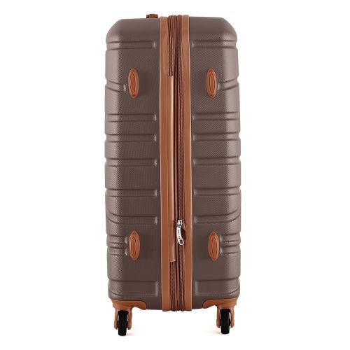 Чемодан Semi Line 24 на 4 колесах ABS-пластик кодовый замок Расширительный клапан +20% объем 66/79 л серо-коричневый