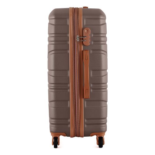 Чемодан Semi Line 24 на 4 колесах ABS-пластик кодовый замок Расширительный клапан +20% объем 66/79 л серо-коричневый
