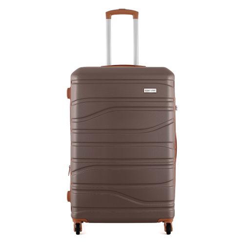Чемодан Semi Line 28 на 4 колесах ABS-пластик кодовый замок Расширительный клапан +20% объем 101/121 л серо-коричневый