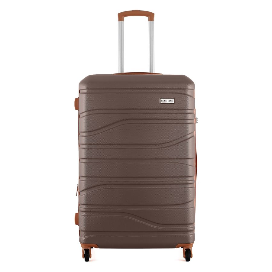 Чемодан Semi Line 28 на 4 колесах ABS-пластик кодовый замок Расширительный клапан +20% объем 101/121 л серо-коричневый