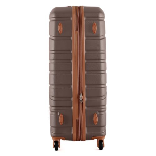 Чемодан Semi Line 28 на 4 колесах ABS-пластик кодовый замок Расширительный клапан +20% объем 101/121 л серо-коричневый
