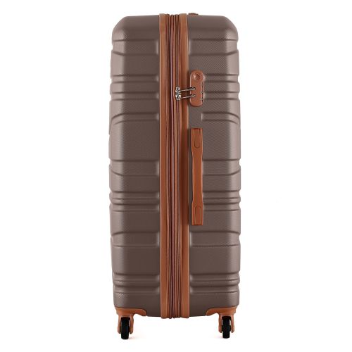 Чемодан Semi Line 28 на 4 колесах ABS-пластик кодовый замок Расширительный клапан +20% объем 101/121 л серо-коричневый