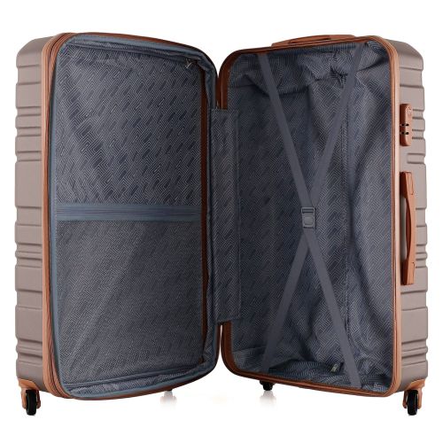 Чемодан Semi Line 28 на 4 колесах ABS-пластик кодовый замок Расширительный клапан +20% объем 101/121 л серо-коричневый