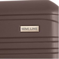 Чемодан Semi Line 28 дюймов на 4 колесах ABS-пластик кодовый замок Расширительный клапан +20% объем 101/121 л серо-коричневый