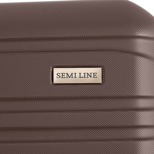 Чемодан Semi Line 28 на 4 колесах ABS-пластик кодовый замок Расширительный клапан +20% объем 101/121 л серо-коричневый