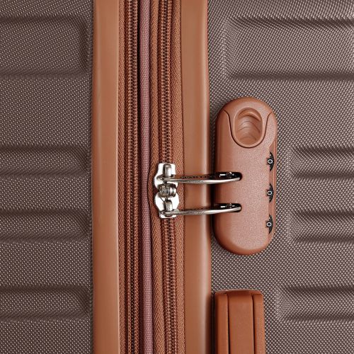 Чемодан Semi Line 28 на 4 колесах ABS-пластик кодовый замок Расширительный клапан +20% объем 101/121 л серо-коричневый