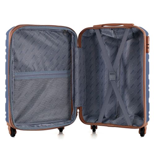 Чемодан Semi Line 20 ручная кладь на 4 колесах ABS-пластик кодовый замок Расширительный клапан +20% объем 39/54 л темно-синий