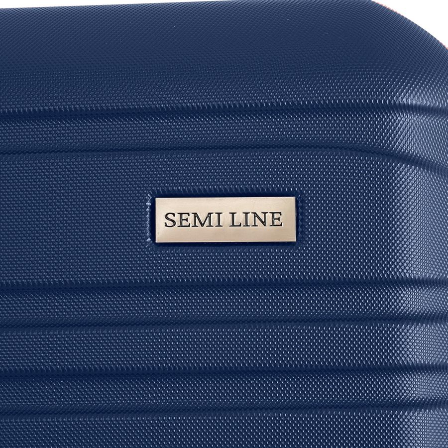 Чемодан Semi Line 20 ручная кладь на 4 колесах ABS-пластик кодовый замок Расширительный клапан +20% объем 39/54 л темно-синий