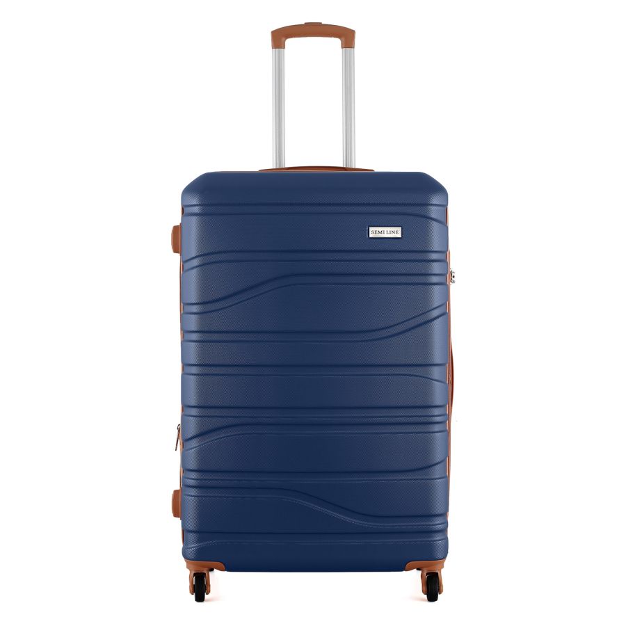 Чемодан Semi Line 28 на 4 колесах ABS-пластик кодовый замок Расширительный клапан +20% объем 101/121 л темно-синий