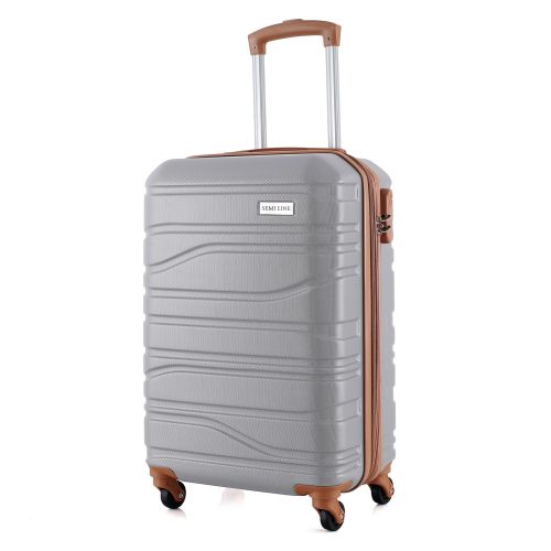 Чемодан Semi Line 20 ручная кладь на 4 колесах ABS-пластик кодовый замок Расширительный клапан +20% объем 39/54 л светло-серый