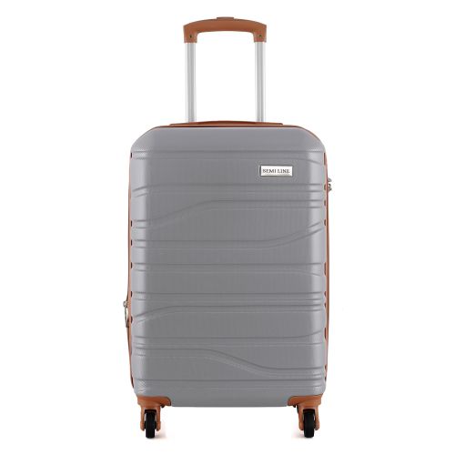 Чемодан Semi Line 20 ручная кладь на 4 колесах ABS-пластик кодовый замок Расширительный клапан +20% объем 39/54 л светло-серый