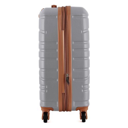 Чемодан Semi Line 20 ручная кладь на 4 колесах ABS-пластик кодовый замок Расширительный клапан +20% объем 39/54 л светло-серый