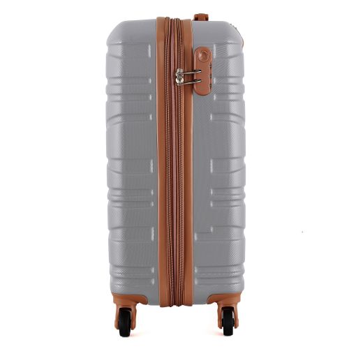 Чемодан Semi Line 20 ручная кладь на 4 колесах ABS-пластик кодовый замок Расширительный клапан +20% объем 39/54 л светло-серый