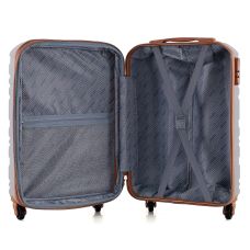 Чемодан Semi Line 20 дюймов (S) ручная кладь на 4 колесах ABS-пластик кодовый замок Расширительный клапан +20% объем 39/54 л светло-серый