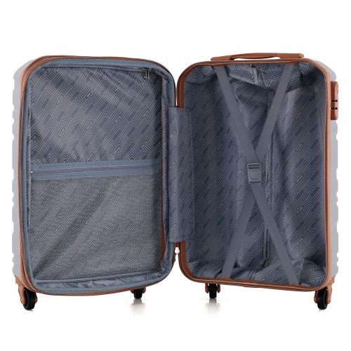 Чемодан Semi Line 20 ручная кладь на 4 колесах ABS-пластик кодовый замок Расширительный клапан +20% объем 39/54 л светло-серый