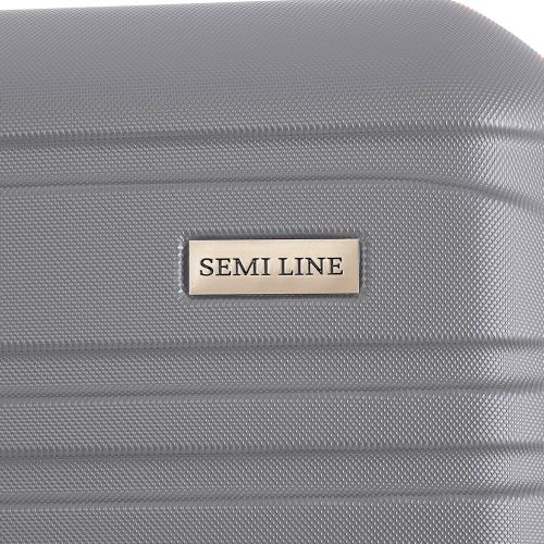 Чемодан Semi Line 20 ручная кладь на 4 колесах ABS-пластик кодовый замок Расширительный клапан +20% объем 39/54 л светло-серый