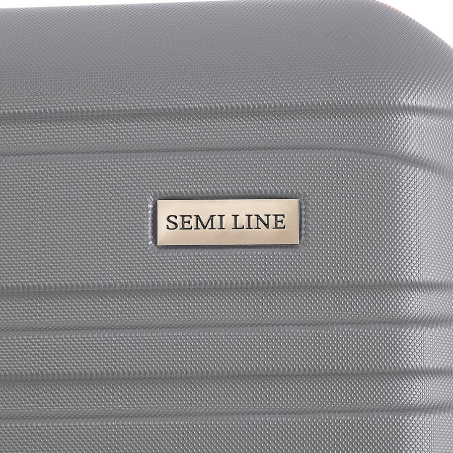 Чемодан Semi Line 20 ручная кладь на 4 колесах ABS-пластик кодовый замок Расширительный клапан +20% объем 39/54 л светло-серый