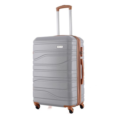 Чемодан Semi Line 24 на 4 колесах ABS-пластик кодовый замок Расширительный клапан +20% объем 66/79 л светло-серый