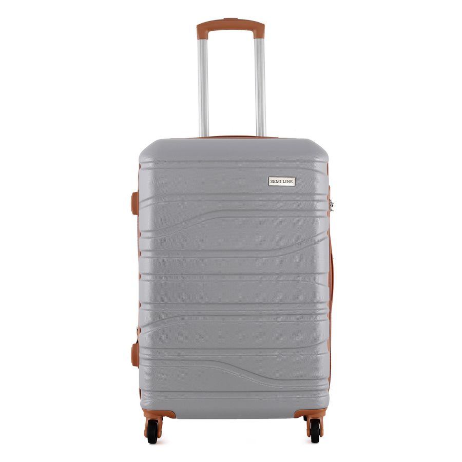 Чемодан Semi Line 24 на 4 колесах ABS-пластик кодовый замок Расширительный клапан +20% объем 66/79 л светло-серый