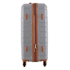 Чемодан Semi Line 24 дюйма (M) на 4 колесах ABS-пластик кодовый замок Расширительный клапан +20% объем 66/79 л светло-серый