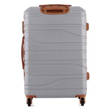 Чемодан Semi Line 24 дюйма (M) на 4 колесах ABS-пластик кодовый замок Расширительный клапан +20% объем 66/79 л светло-серый