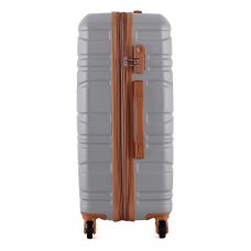 Чемодан Semi Line 24 дюйма (M) на 4 колесах ABS-пластик кодовый замок Расширительный клапан +20% объем 66/79 л светло-серый