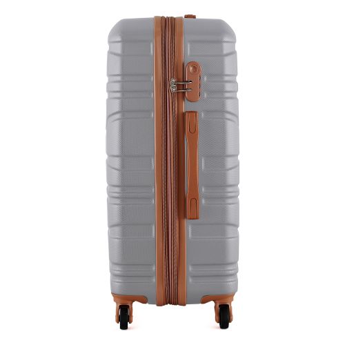 Чемодан Semi Line 24 на 4 колесах ABS-пластик кодовый замок Расширительный клапан +20% объем 66/79 л светло-серый