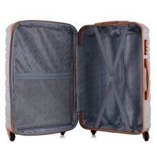 Чемодан Semi Line 24 дюйма (M) на 4 колесах ABS-пластик кодовый замок Расширительный клапан +20% объем 66/79 л светло-серый