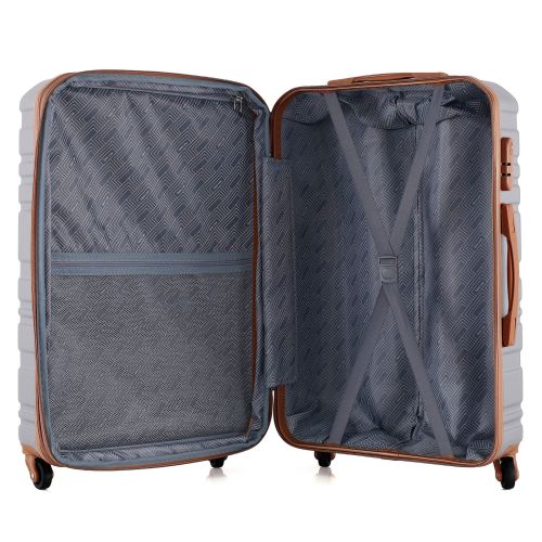 Чемодан Semi Line 24 на 4 колесах ABS-пластик кодовый замок Расширительный клапан +20% объем 66/79 л светло-серый