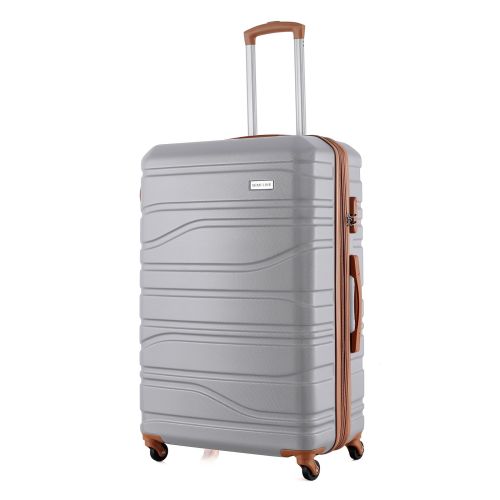 Чемодан Semi Line 28 на 4 колесах ABS-пластик кодовый замок Расширительный клапан +20% объем 101/121 л светло-серый