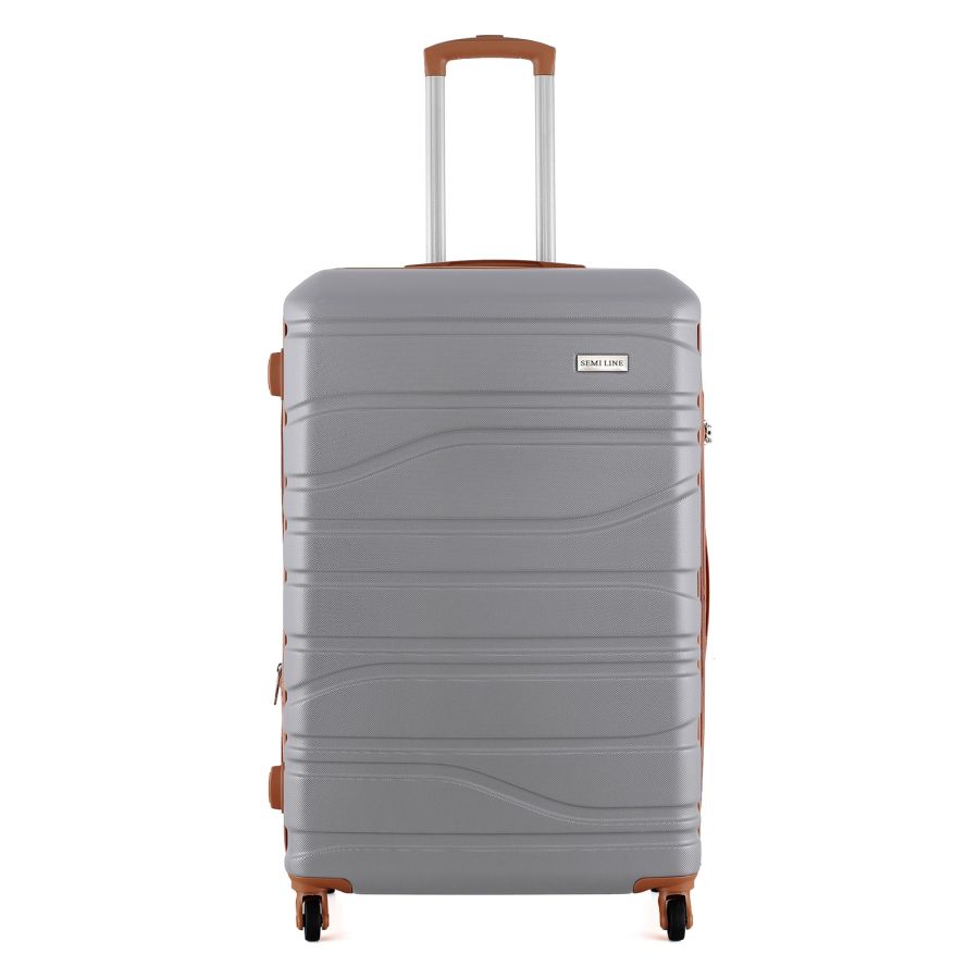 Чемодан Semi Line 28 на 4 колесах ABS-пластик кодовый замок Расширительный клапан +20% объем 101/121 л светло-серый