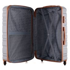 Чемодан Semi Line 28 дюймов на 4 колесах ABS-пластик кодовый замок Расширительный клапан +20% объем 101/121 л светло-серый