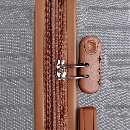 Чемодан Semi Line 28 на 4 колесах ABS-пластик кодовый замок Расширительный клапан +20% объем 101/121 л светло-серый