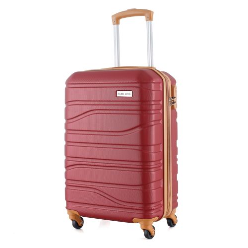 Чемодан Semi Line 20 ручная кладь на 4 колесах ABS-пластик кодовый замок Расширительный клапан +20% объем 39/54 л вишневый