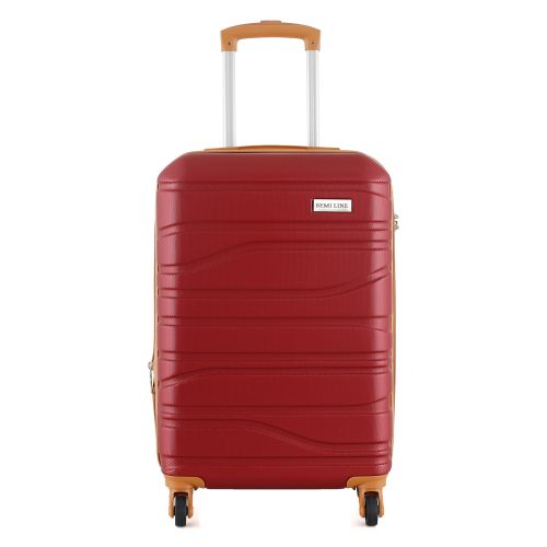 Чемодан Semi Line 20 ручная кладь на 4 колесах ABS-пластик кодовый замок Расширительный клапан +20% объем 39/54 л вишневый