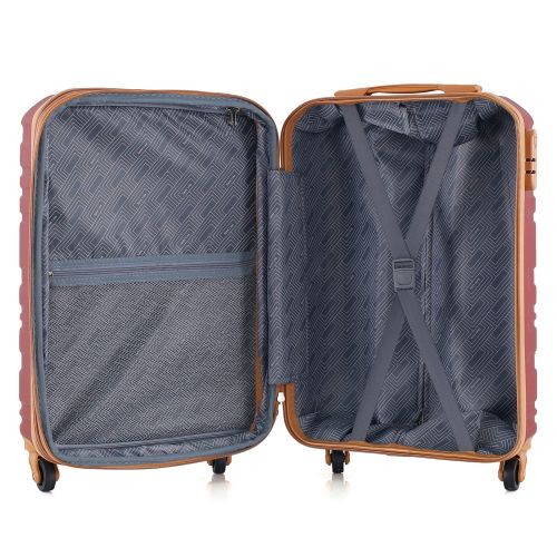 Чемодан Semi Line 20 ручная кладь на 4 колесах ABS-пластик кодовый замок Расширительный клапан +20% объем 39/54 л вишневый