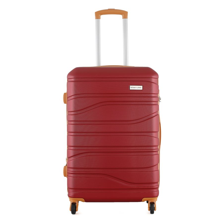 Чемодан Semi Line 24 на 4 колесах ABS-пластик кодовый замок Расширительный клапан +20% объем 66/79 л вишневый