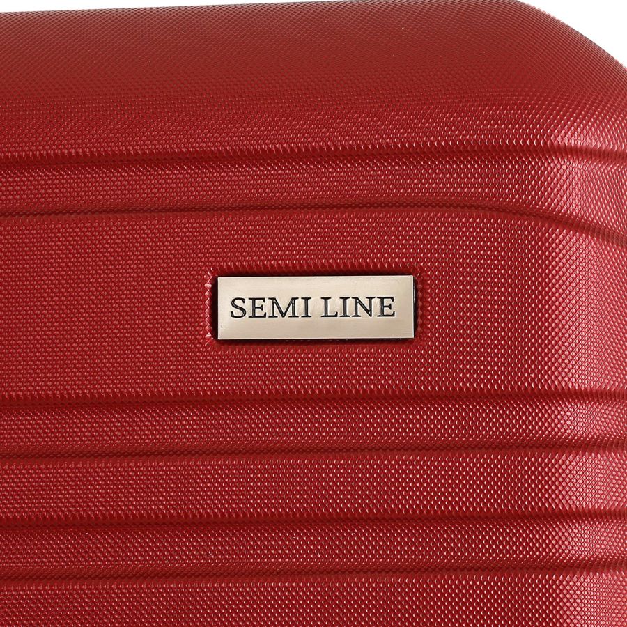 Чемодан Semi Line 24 на 4 колесах ABS-пластик кодовый замок Расширительный клапан +20% объем 66/79 л вишневый