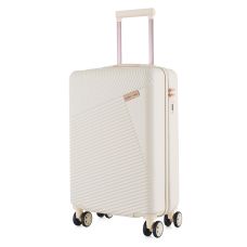 Чемодан Semi Line 20 дюймов (S) ручная кладь на 4 колесах ABS-пластик кодовый замок скрытый объем 40 л бежевый
