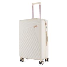 Чемодан Semi Line 24 дюйма (M) на 4 колесах ABS-пластик кодовый замок скрытый объем 66 л бежевый