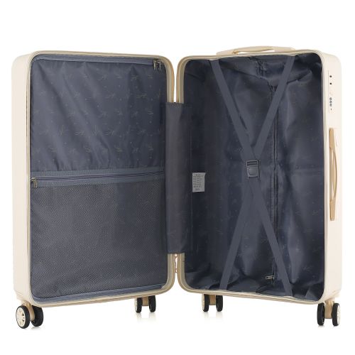 Чемодан Semi Line 24 на 4 колесах ABS-пластик кодовый замок скрытый объем 66 л бежевый