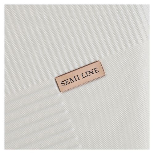 Чемодан Semi Line 24 на 4 колесах ABS-пластик кодовый замок скрытый объем 66 л бежевый