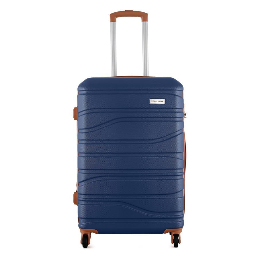 Чемодан Semi Line 24 на 4 колесах ABS-пластик кодовый замок Расширительный клапан +20% объем 66/79 л темно-синий