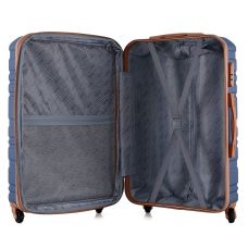 Чемодан Semi Line 24 дюйма (M) на 4 колесах ABS-пластик кодовый замок Расширительный клапан +20% объем 66/79 л темно-синий