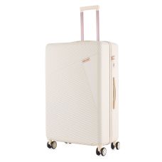 Чемодан Semi Line 28 дюймов (L) Ecru, ABS пластик, 4 колеса 360°, кодовый замок, 101 л, телескопическая ручка, бежевый